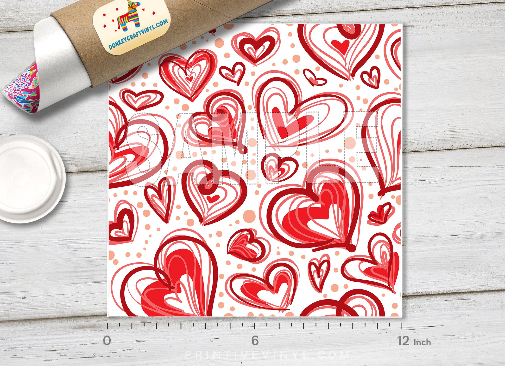 Cute Valentine's Patterned HTV 346 - Donkey Craft Vinyl