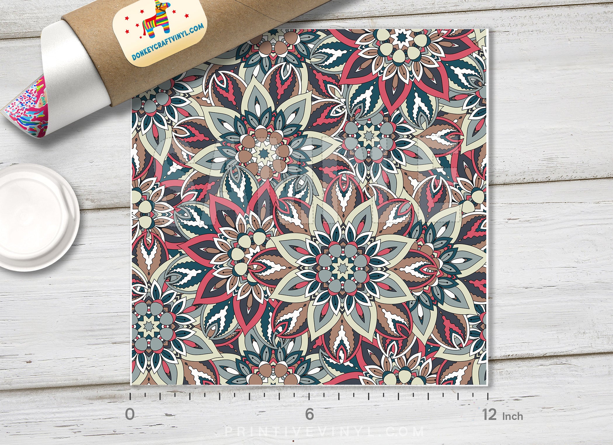 Ornate floral texture Pattern Printed Vinyl/ Indoor Vinyl/ Outdoor Vinyl/ HTV-218 - Printive Vinyl | Patterned Vinyl