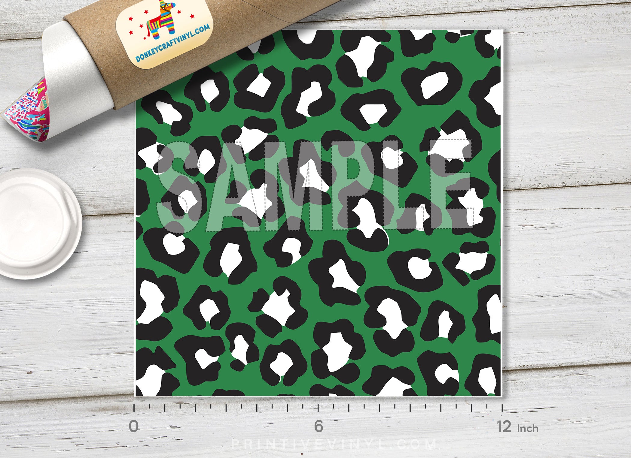 Green Leopard Patterned HTV- 933 - Donkey Craft Vinyl