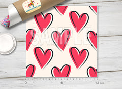 Love Heart Patterned HTV 1096