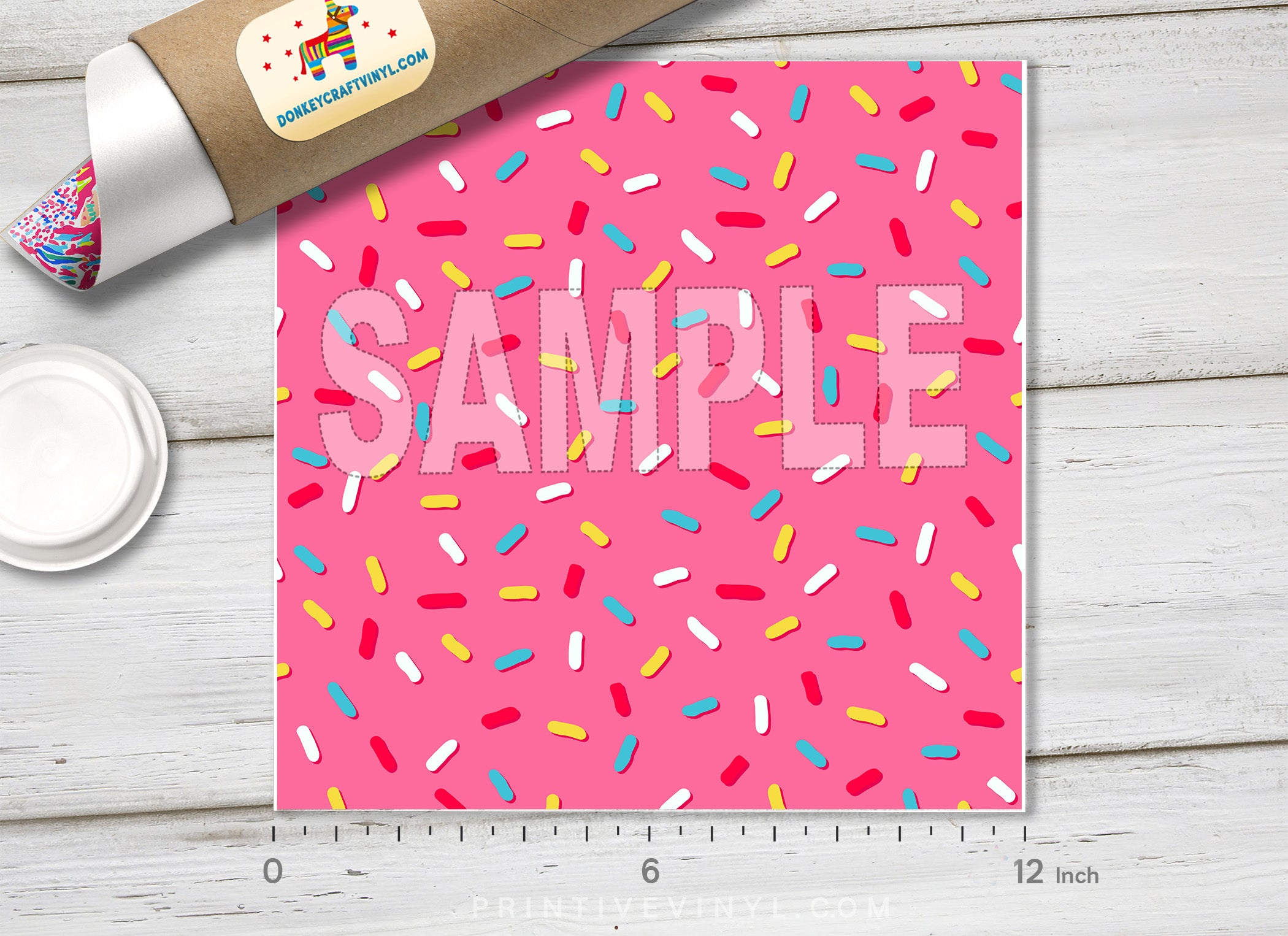 Floral Patterned Adhesive Vinyl 428 - Donkey Craft Vinyl