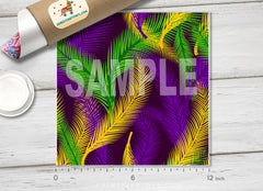 Mardi gras Feather Patterned HTV 1167