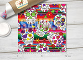 Sugar Skull Serape Patterned HTV 1303