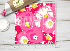 Lilly P Inspired Cherry Begonias Patterned HTV-L039