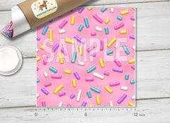 Pink donut Glaze Sprinkles Patterned HTV 763