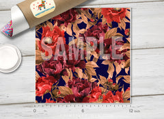 Burgundy Flower Patterned HTV 1359