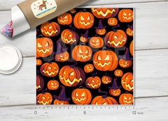 Halloween Pumpkins Patterned HTV- 484