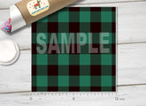 Green Plaid Patterned Adhesive Vinyl 331