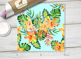 Watercolor botanical Flowers Patterned HTV 679