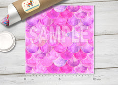 Pink Mermaid Adhesive Patterned HTV 1213