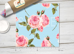 English Roses Pattern Printed Vinyl/ Indoor Vinyl/ Outdoor Vinyl/ Heat Transfer Vinyl-483 - Printive Vinyl | Patterned Vinyl