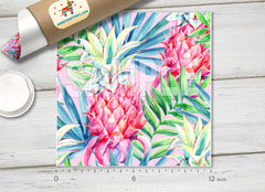 Watercolor Tropical pink pineapple Patterned HTV-815