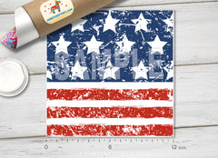 Grunge American Flag Patterned Adhesive Vinyl 357