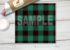 Green Checker Tartan Plaid Patterned HTV 331