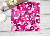 Pink Ceramic Breast Cancer Awareness Patterned HTV- 784
