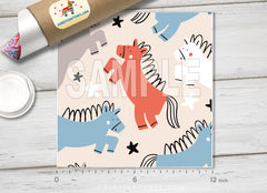 Kids Childish Horses Patterned HTV 1131