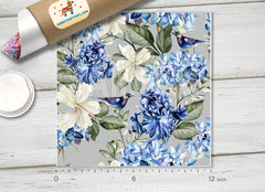 Watercolor hibiscus, iris Floral Printed Vinyl/ Indoor Vinyl/ Outdoor Vinyl/ Heat Transfer Vinyl- 473 - Printive Vinyl | Patterned Vinyl