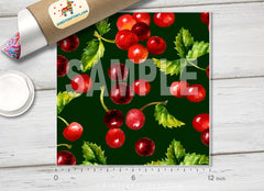 Watercolor Cherry Pattern Printed Vinyl/ Indoor Vinyl/ Outdoor Vinyl/ Heat Transfer Vinyl- 613 - Printive Vinyl | Patterned Vinyl