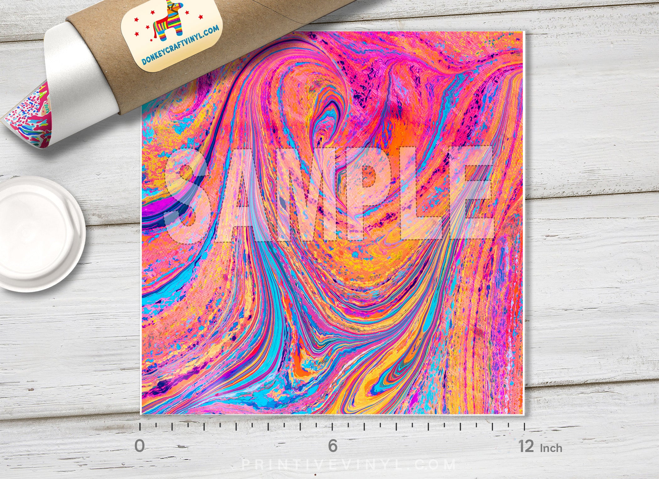 Iridescent Marbling Oil Slick Printed Vinyl/ Indoor/ Outdoor / Heat Transfer Vinyl- 777 - Printive Vinyl | Patterned Vinyl