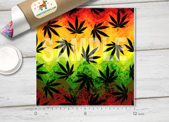 Marijuana Cannabis Leaves Patterned HTV 569