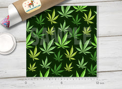 Green marijuana background Pattern Printed Vinyl/ Indoor/ Outdoor / Heat Transfer Vinyl- 512