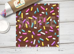 Brown Donut Glaze Sprinkles Printed HTV-808