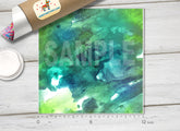 Green Abstract Watercolor Patterned HTV 471
