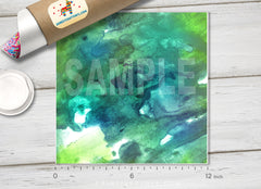 Green Abstract Watercolor Patterned HTV 471