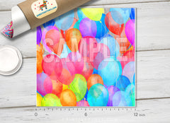 Watercolor Rainbow Balloon Patterned HTV-844