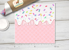 Pink Ice Cream Corn Patterned HTV 1302