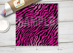 Pink Zebra Tiger Animal Print Printed HTV- 787