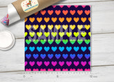 Rainbow Heart Patterned HTV 1338