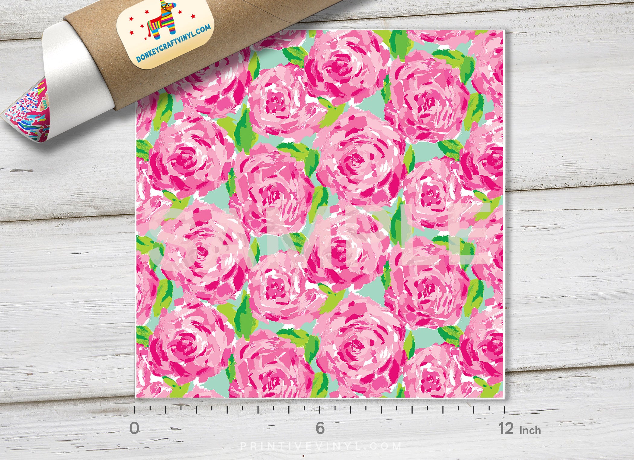 Lilly P Inspired Rose Bloom Pattern Printed Vinyl, Indoor, Outdoor, Heat Transfer Vinyl-L002 - Printive Vinyl | Patterned Vinyl