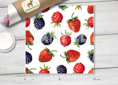 Blackberry Pink Strawberry Patterned HTV 1194