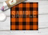 Halloween Plaid Printed Vinyl/ Indoor / Outdoor/ Heat Transfer Vinyl-810