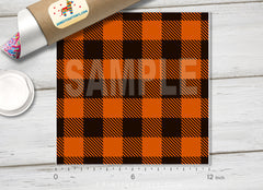 Halloween Plaid Printed Vinyl/ Indoor / Outdoor/ Heat Transfer Vinyl-810