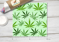 Green marijuana background Pattern Printed HTV- 511