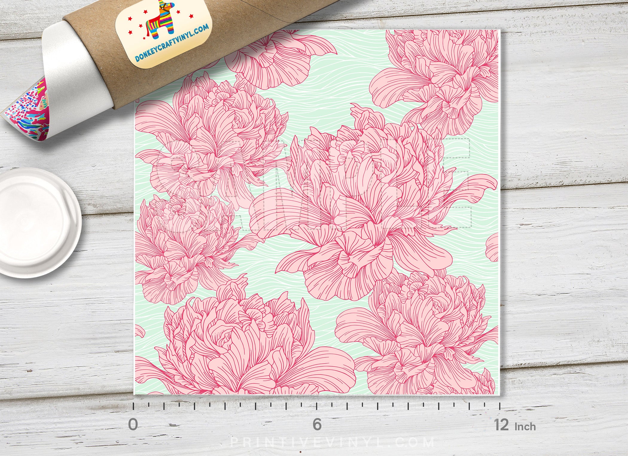 Floral Pattern Adhesive Vinyl 513 - Donkey Craft Vinyl