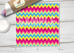 Rainbow Chevron Patterned Adhesive Vinyl 022