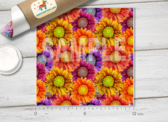 Sunflower Flower Patterned HTV 435