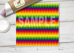 Rainbow Chevron Patterned Adhesive Vinyl 120