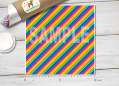 Rainbow Diagonal Stripes Patterned HTV 254