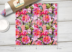 Watercolor Peonies  Patterned HTV 428