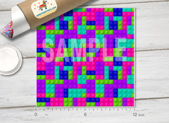 Purple Block Toy Patterned HTV 114