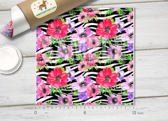 Zebra Flower Patterned Adhesive Vinyl 244