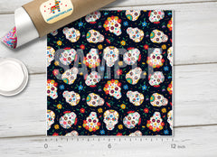 Halloween sugar skull Patterned HTV 743