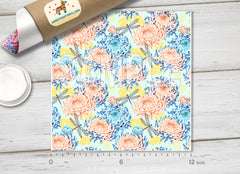 Chrysanthemum Blossom Flowers Printed Vinyl/ Indoor Vinyl/ Outdoor Vinyl/ Heat Transfer Vinyl-684 - Printive Vinyl | Patterned Vinyl