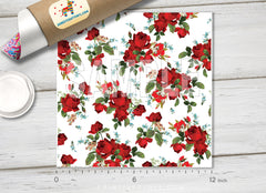Vintage Rose In white background Patterned HTV 294