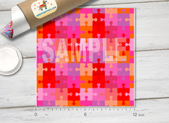 Autism Puzzle pieces Patterned HTV 587