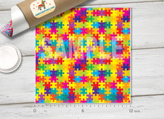Awareness Puzzle Patterned Adhesive Vinyl 053